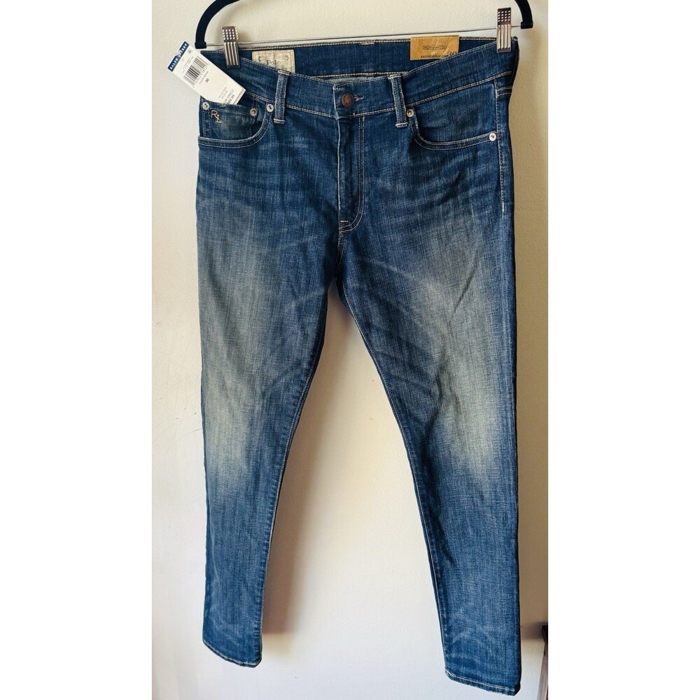 Polo RALPH LAUREN Womens 30 Denim-NWT- TOMPKINS Skinny  JEANS-Caleb Wash